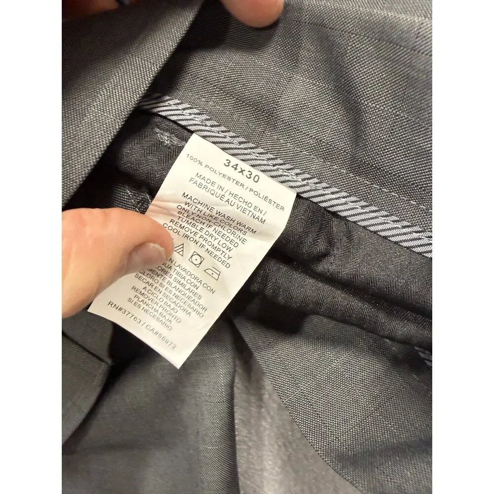 NWT John Henry Modern Fit Dress Pants Slacks Charcoal Gray Size 34x30‎